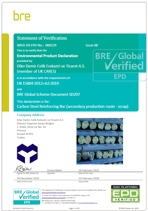 Diler Iron and Steel Co Inc EPD